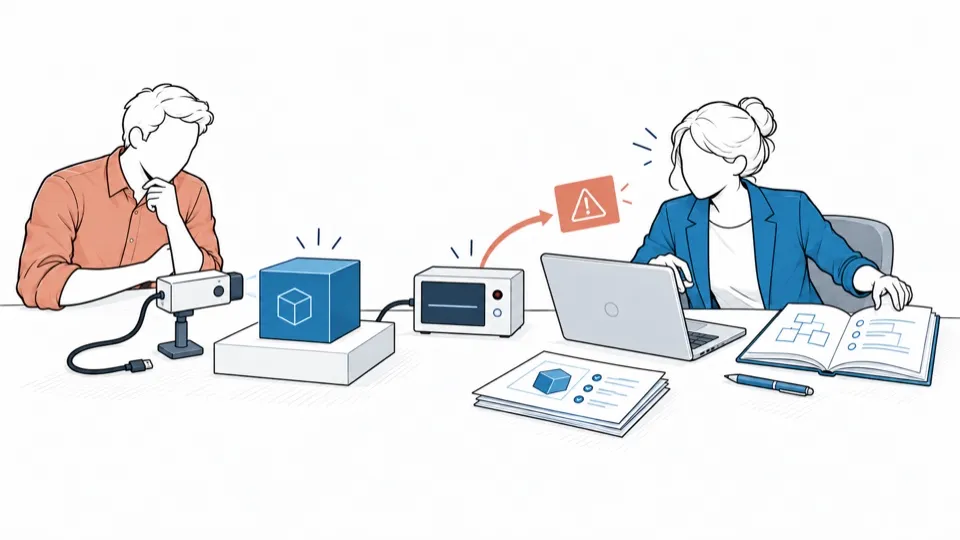 A control box raises an alert that a person receives at their desk.