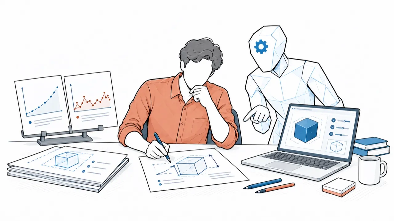 A person revisits their hypothesis against results that contradict it; an AI points out the gap.